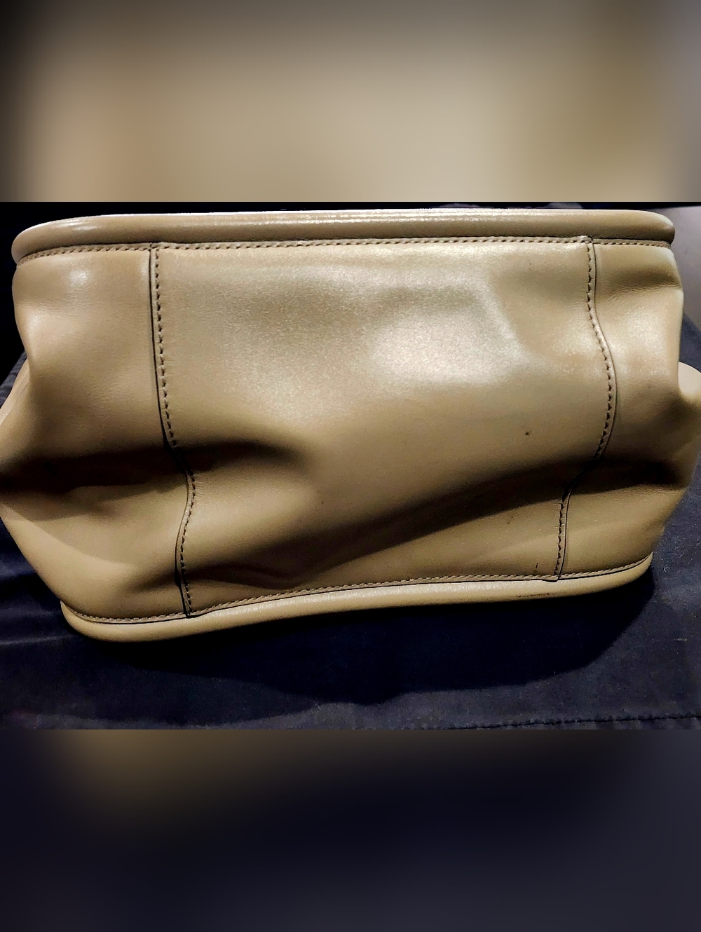 PROENZA SCHOULER | Luxury Calf Leather Ruched Tote Bag | Beige - Picture 7 of 11